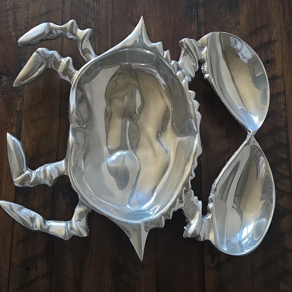 Beautiful Pewter Crab Appetizer Serving Dish. Great Condition!🦀 - Picture 2 of 6